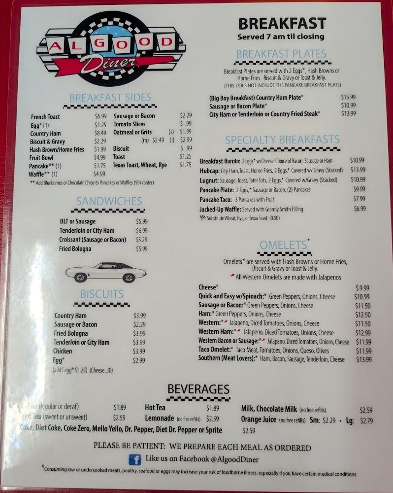 Algood City Diner Menu image 1