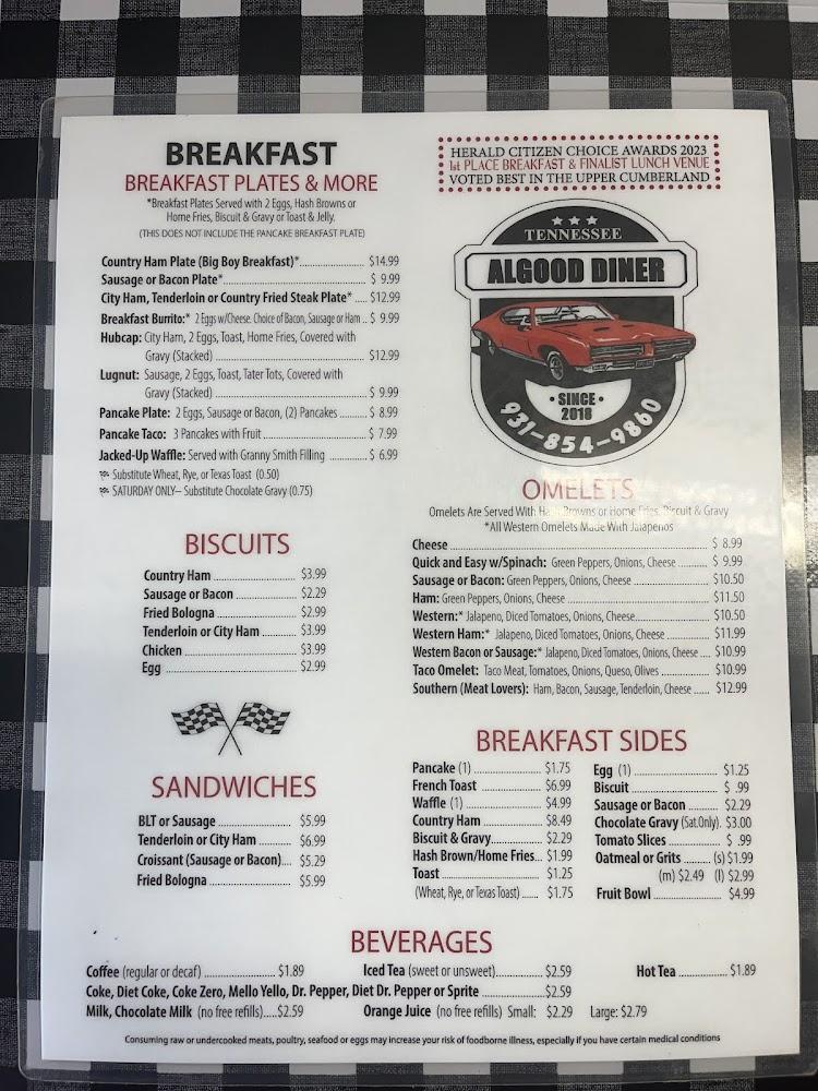 Algood City Diner Menu image 4